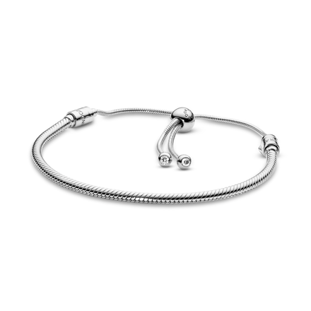 Pandora Moments Sparkling Crown O Snake Chain Bracelet Silver 599046C01