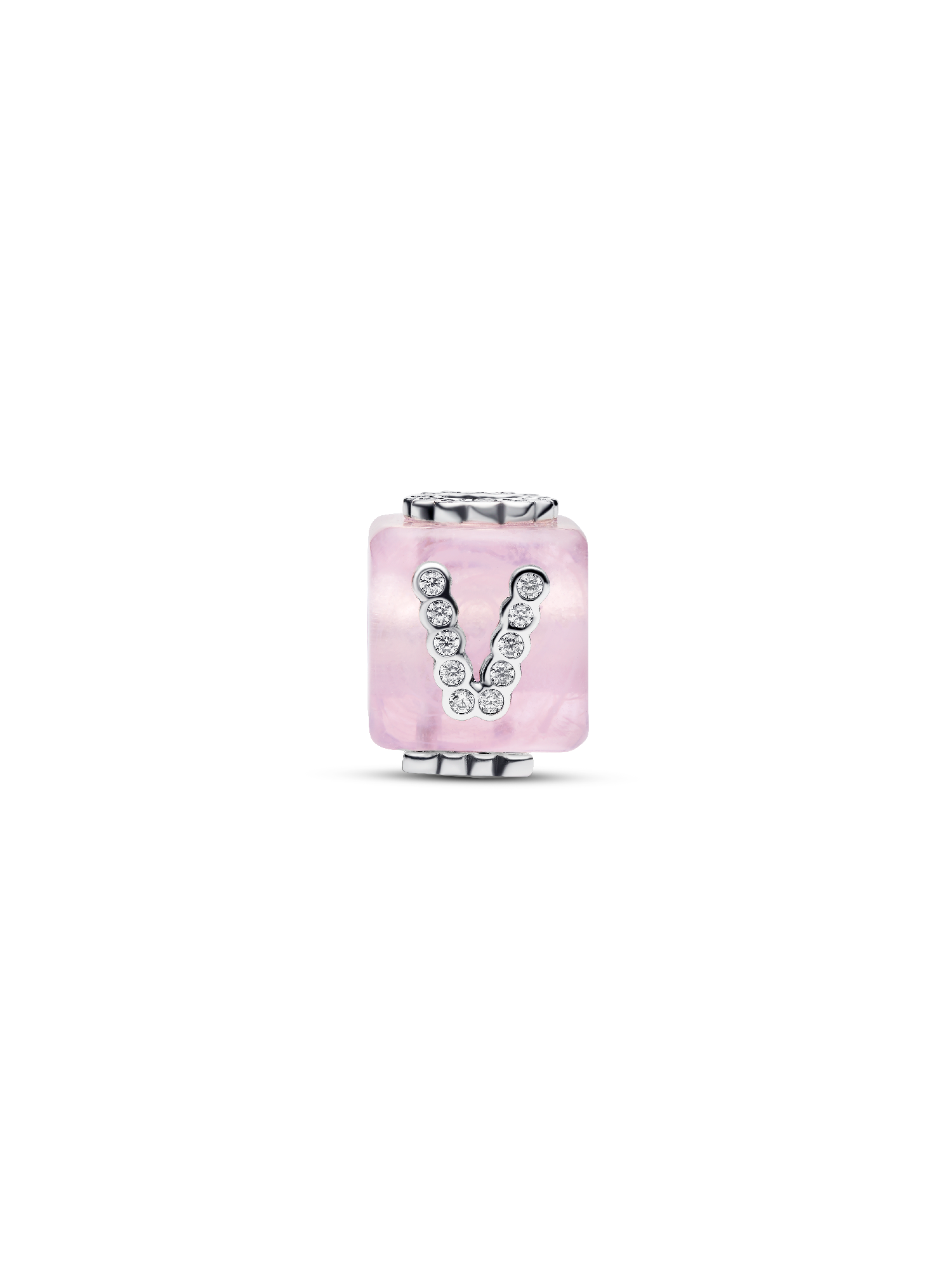 Pink Murano Glass Love Cube Charm