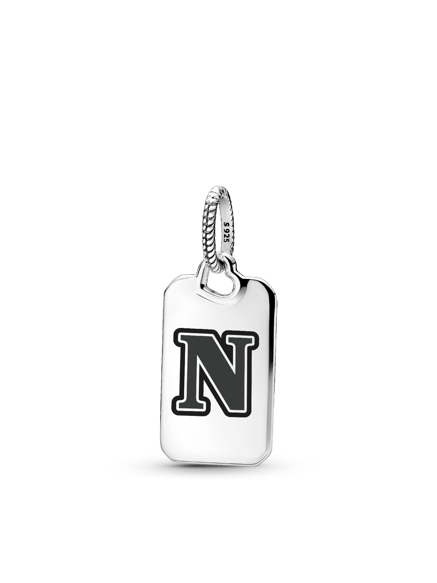Женская подвеска Pandora Letter N Rectangle, цвет: Серебро — фото 1