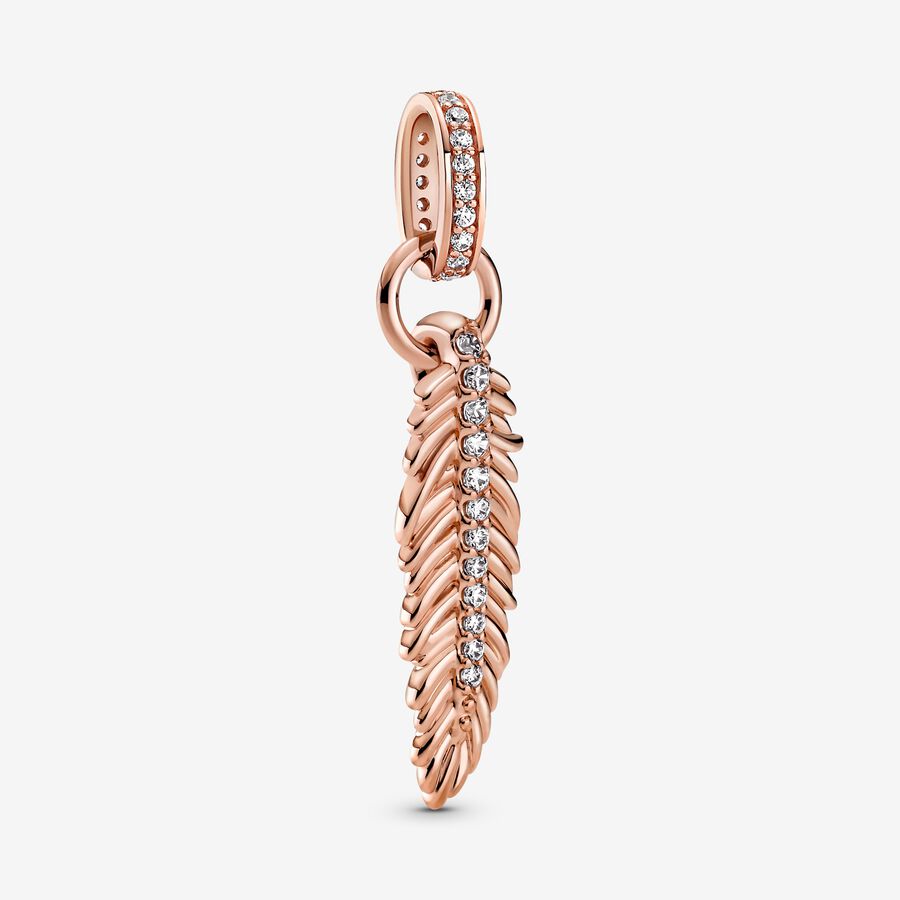 Sparkling Feather Dangle | gold plated | Pandora US
