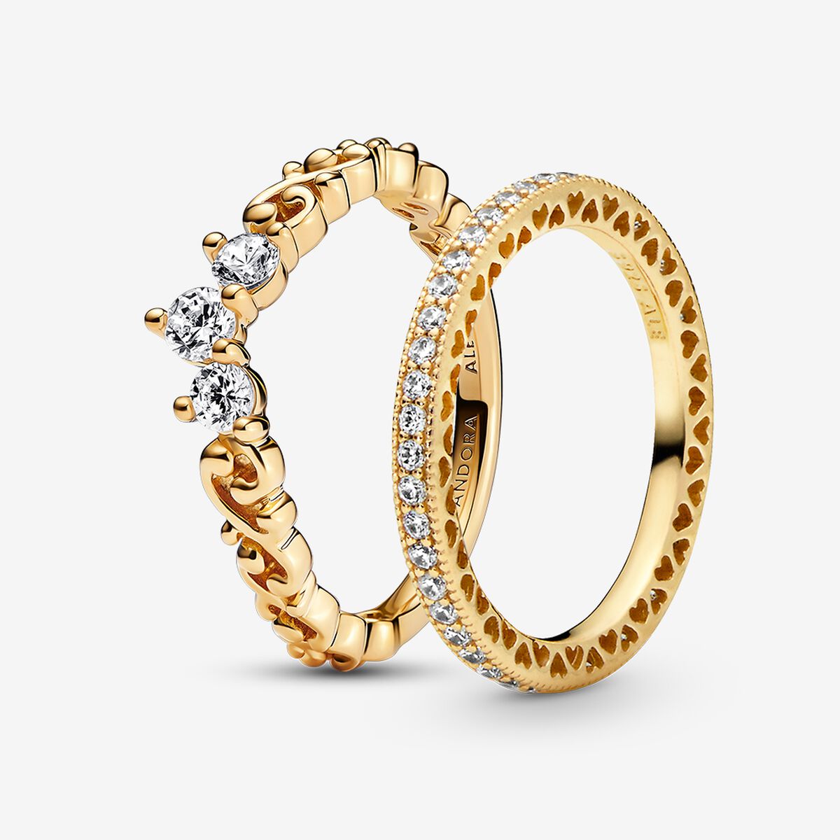 Tiara Setting Ring Regal Golden Tiara Ring Set