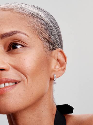 FINAL SALE - Pavé Dangle Hoop Earrings