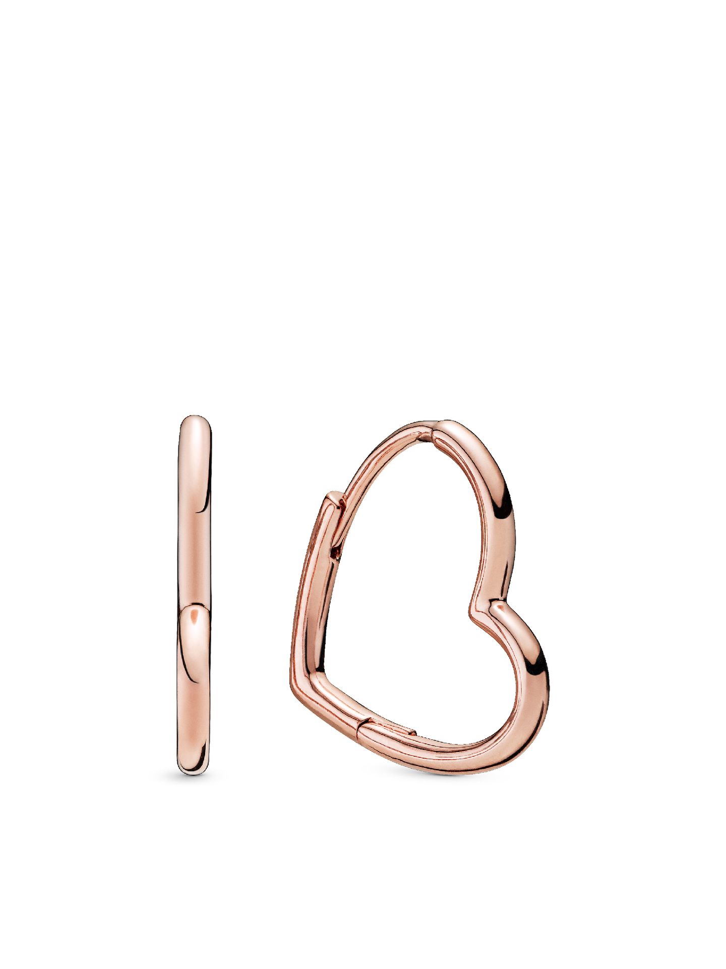Женские серьги Pandora Asymmetrical Heart, Rose gold plated, цвет: Покрытие розовым золотом — фото 1