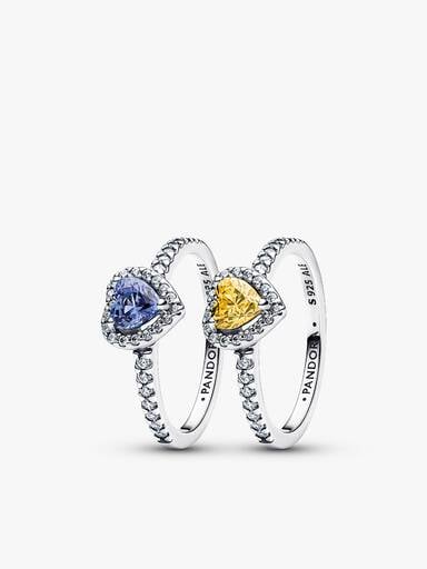Celestial Love Elevated Heart Ring Duo