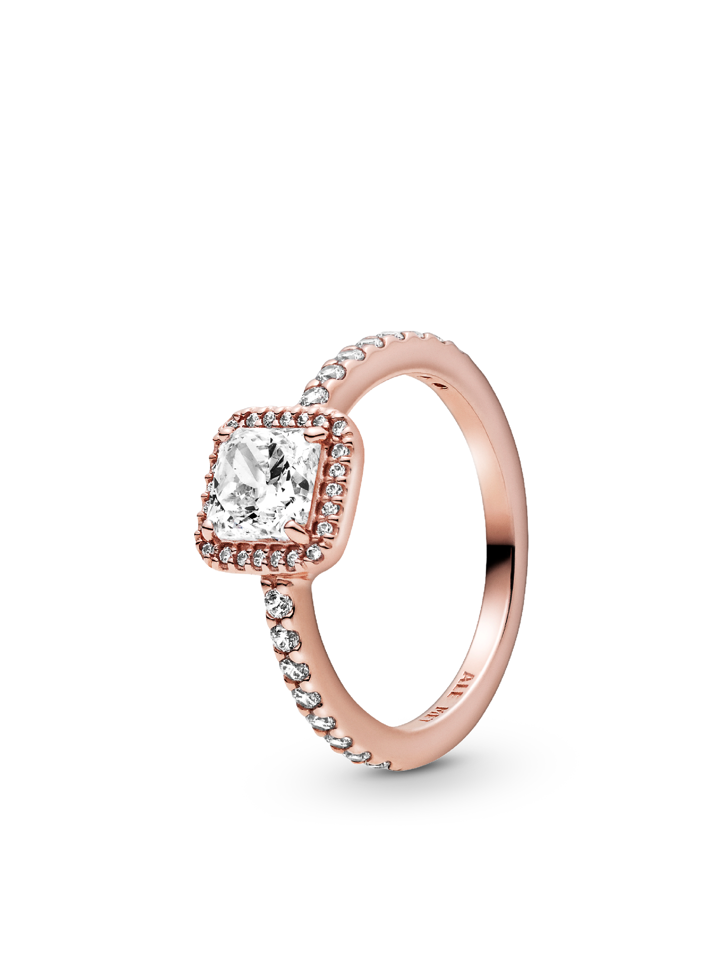 Женское кольцо Pandora Square Sparkle Halo, Rose gold plated, цвет: Покрытие розовым золотом — фото 1