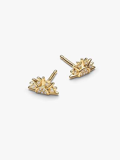 Celestial Sparkling Sun Stud Earrings