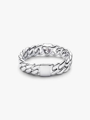 Heart Cuban Chain Ring