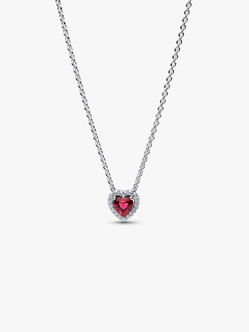 Elevated Red Heart Collier Necklace