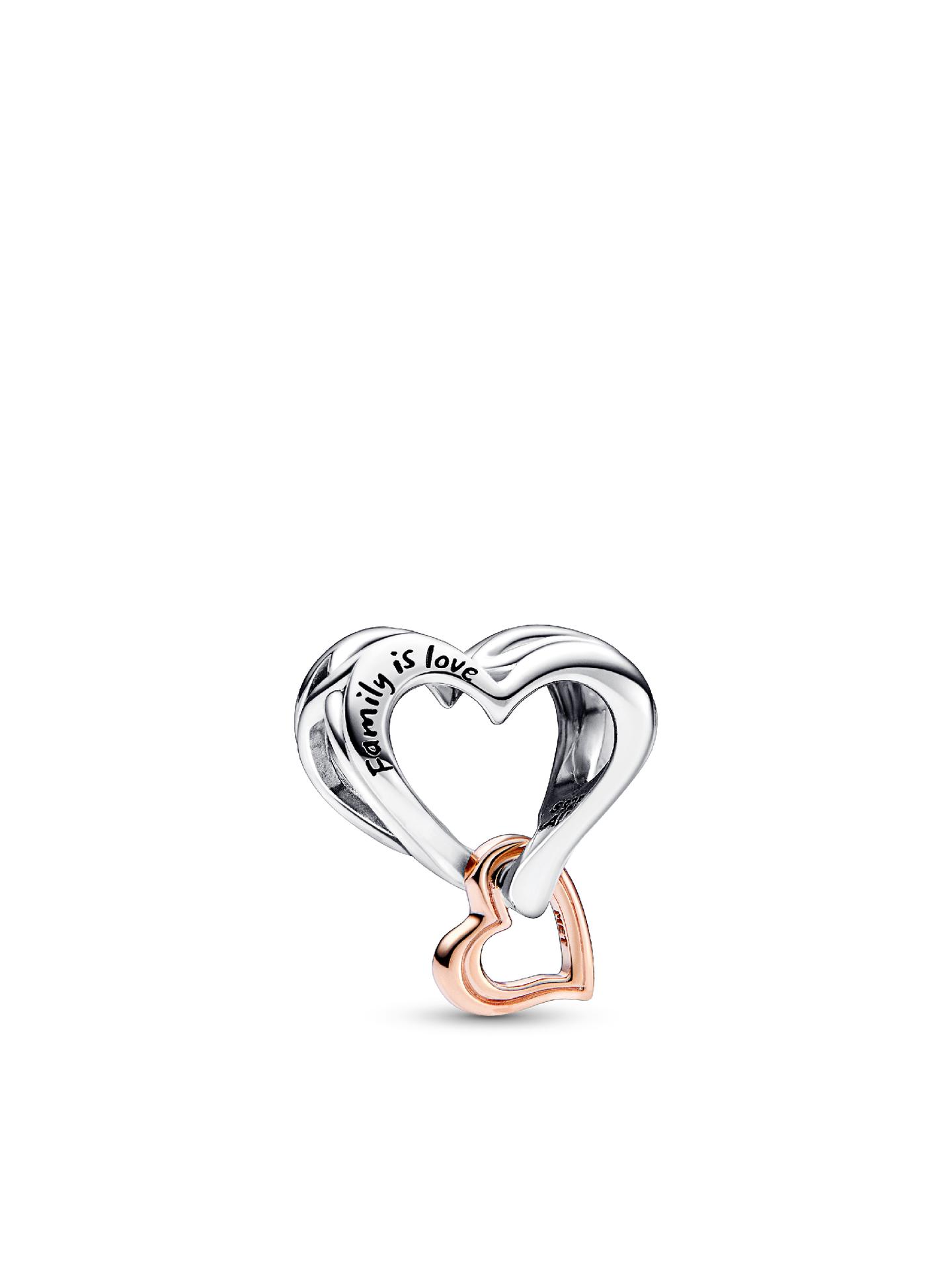 Женский шарм Pandora Two-tone Openwork Infinity Heart Charm, цвет: Двухцветный — фото 1