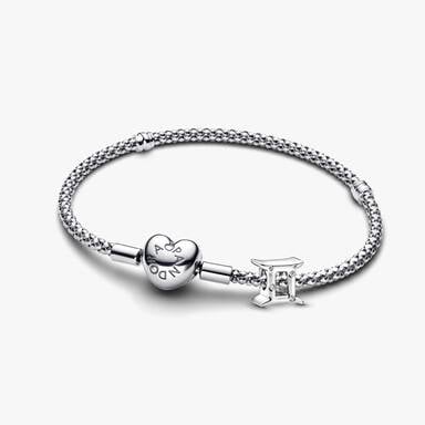 Gemini Zodiac Charm Studded Bracelet Set