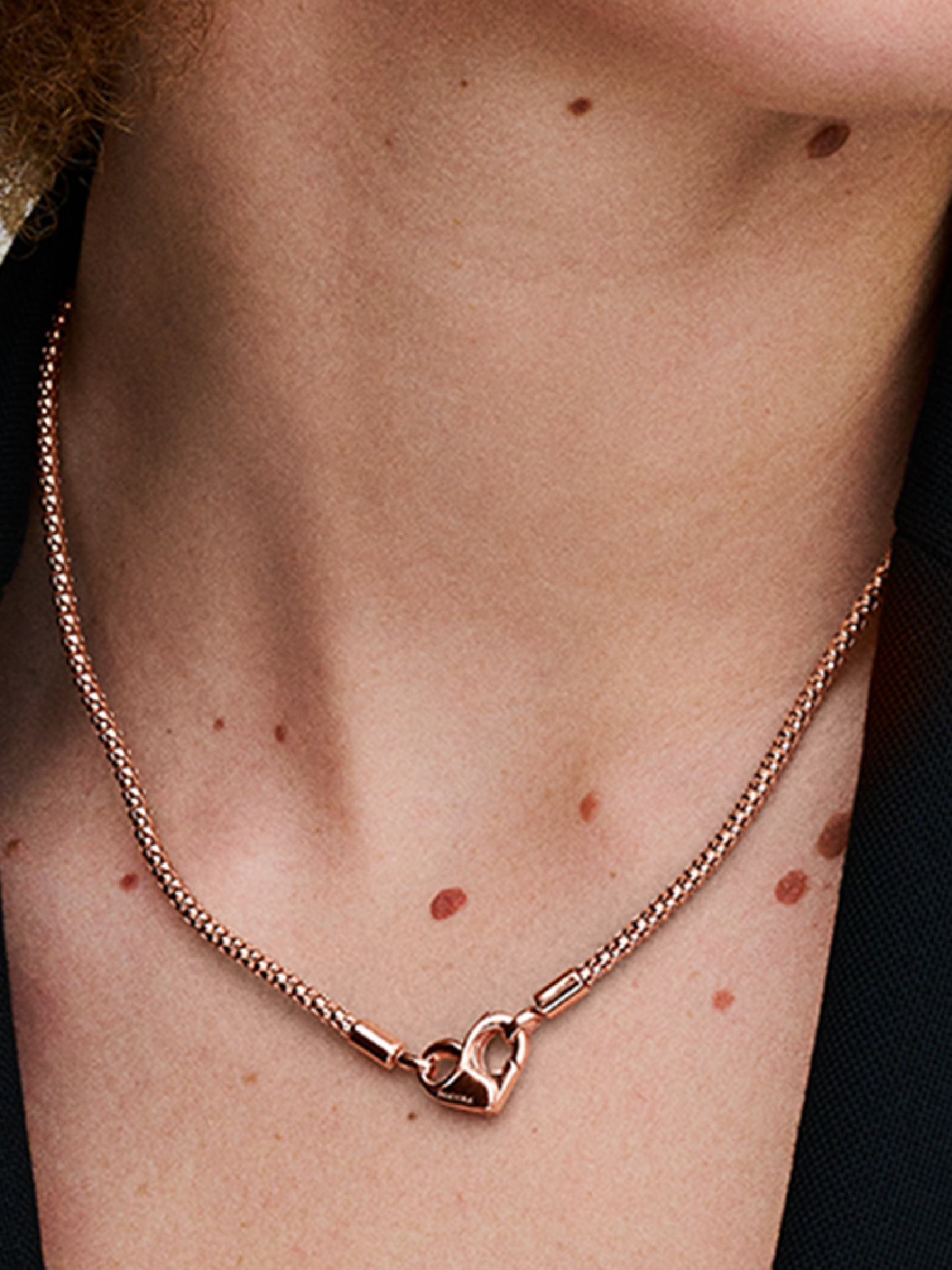 Женская цепочка Pandora Moments Studded Chain, Rose gold plated, цвет: Покрытие розовым золотом — фото 3