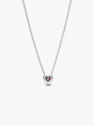 Pink Elevated Heart Necklace