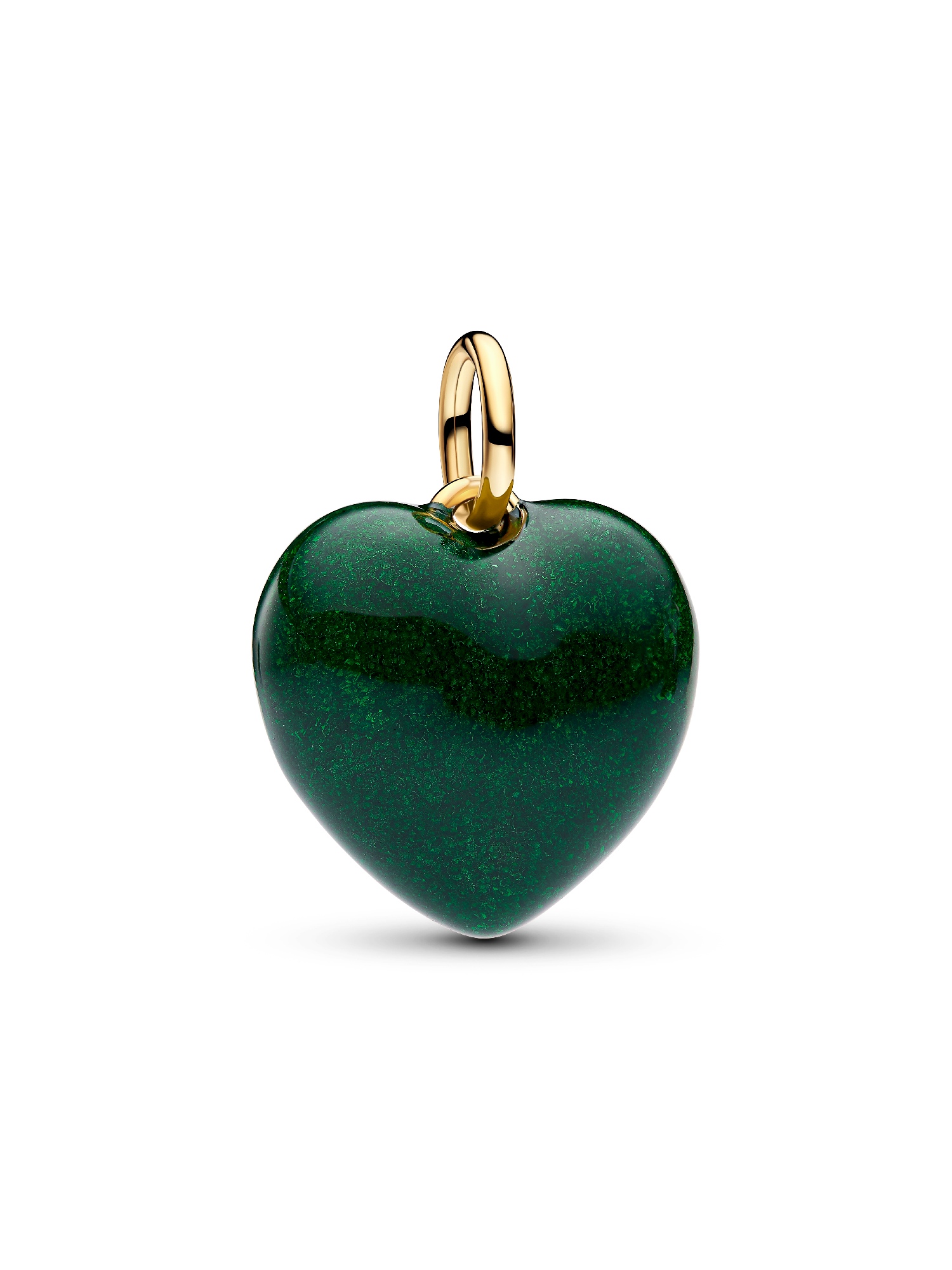 Green Puffy Heart Dangle Charm