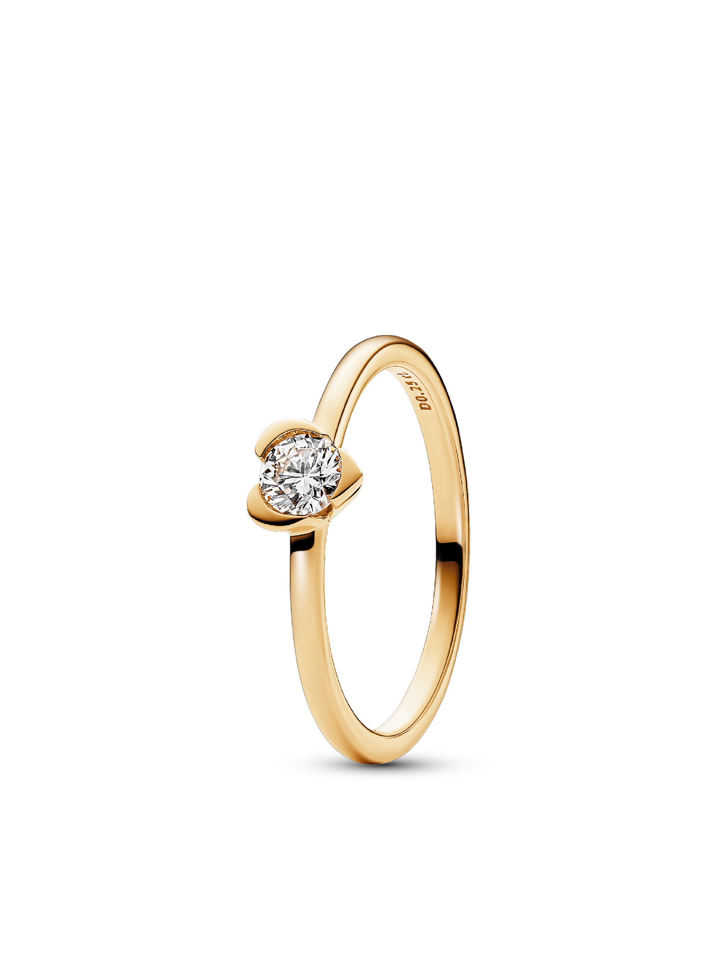 Женское кольцо Pandora Talisman 14k Gold Lab-grown Diamond Heart, цвет: Золотой — фото 1