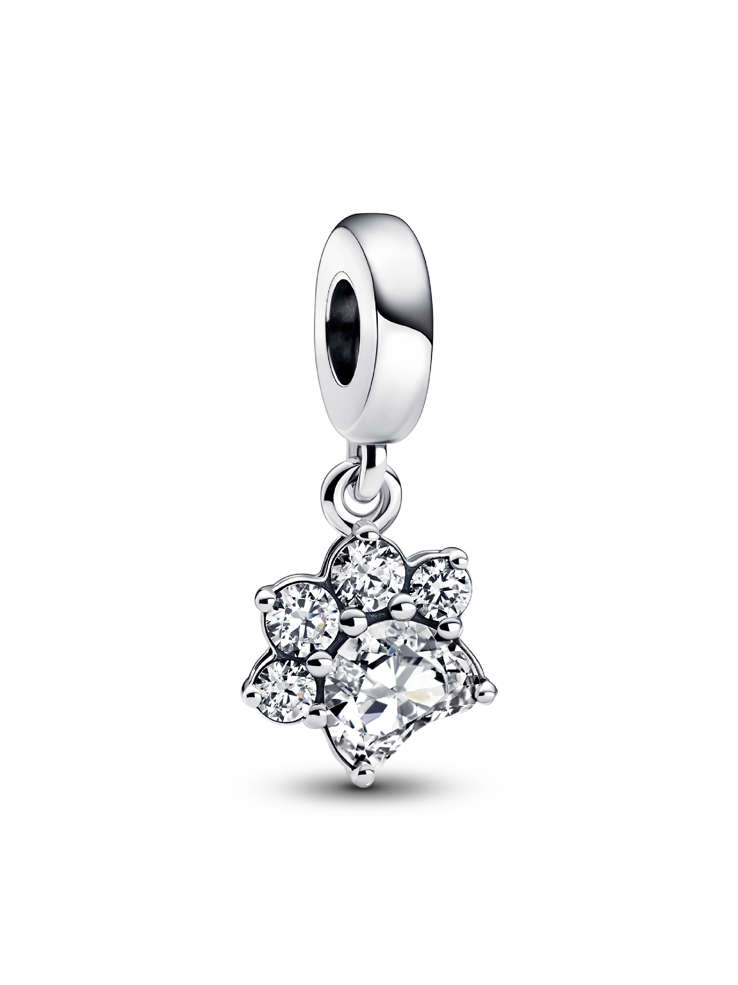 Sparkling Leveled Hearts Charm | Pendant | Sterling silver