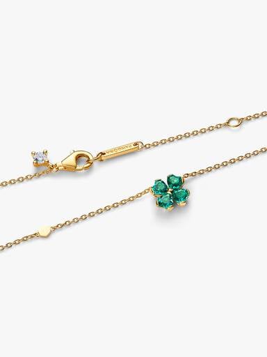 Green Lucky Clover Pendant Necklace