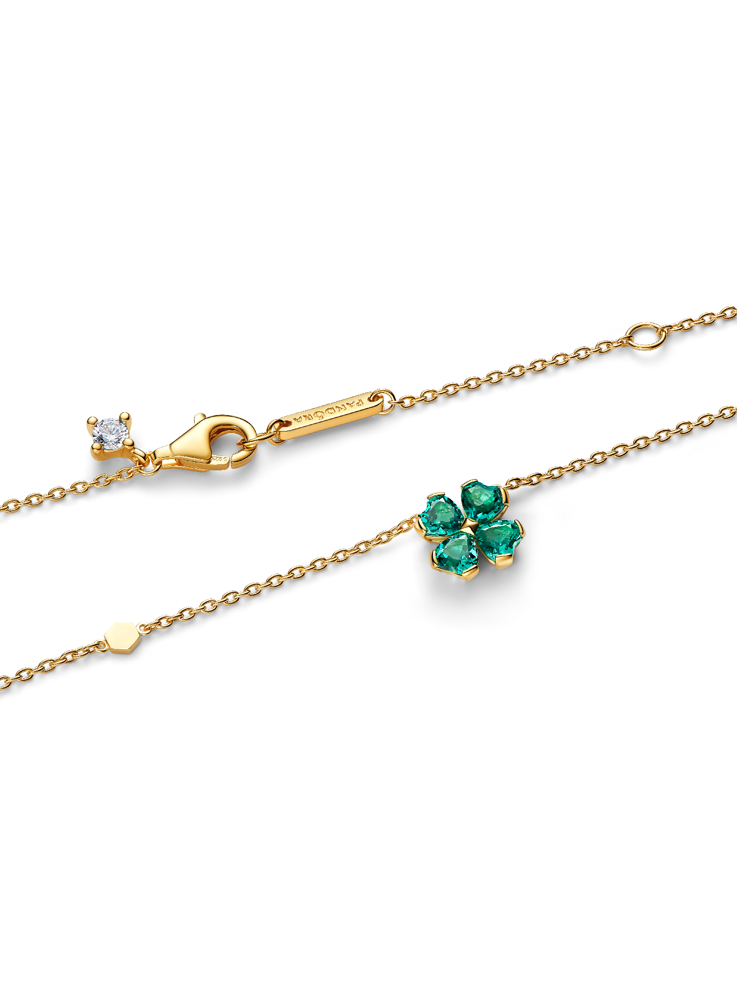 Green Lucky Clover Pendant Necklace