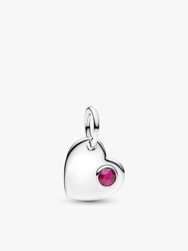 July Birthstone Heart Pendant Necklace