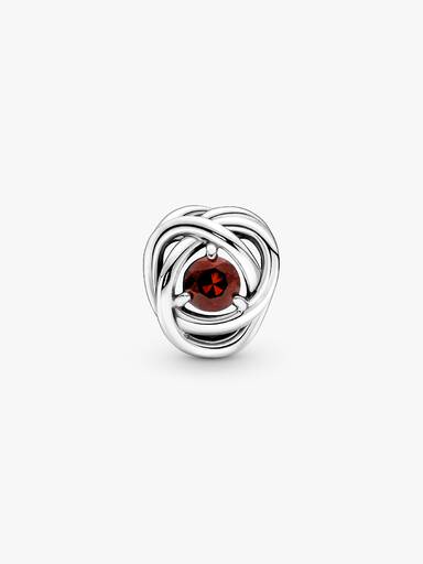 January Red Eternity Circle Charm