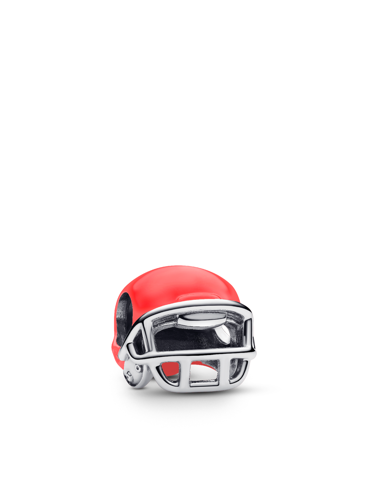 Женский шарм Pandora Red Football Helmet Charm, цвет: Серебро