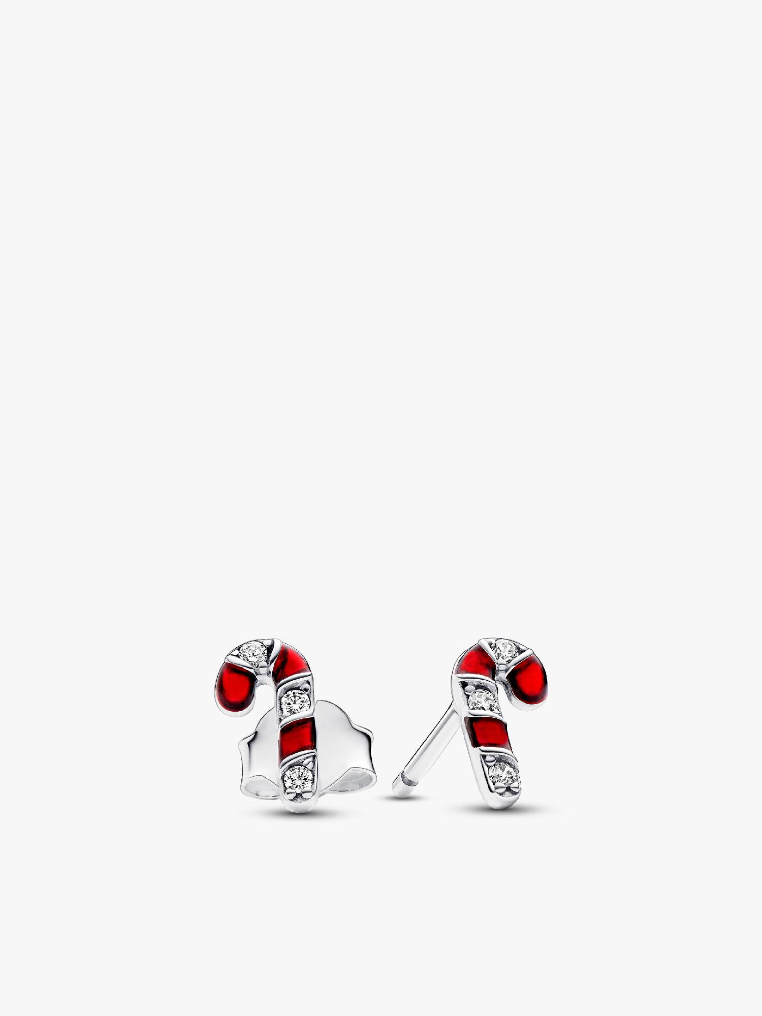 FINAL SALE - Sparkling Red Candy Cane Stud Earrings