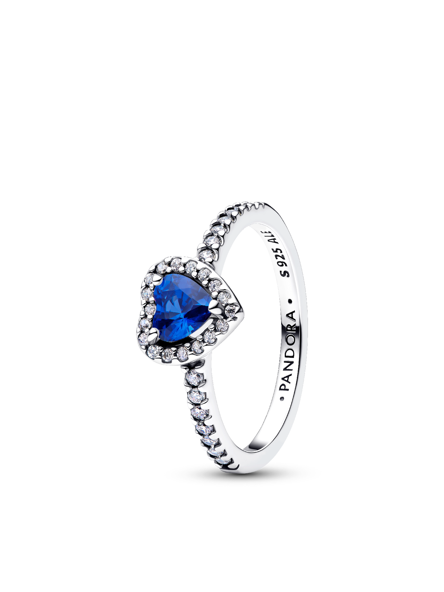 Женское кольцо Pandora Elevated Princess Blue Heart, цвет: Серебро — фото 1