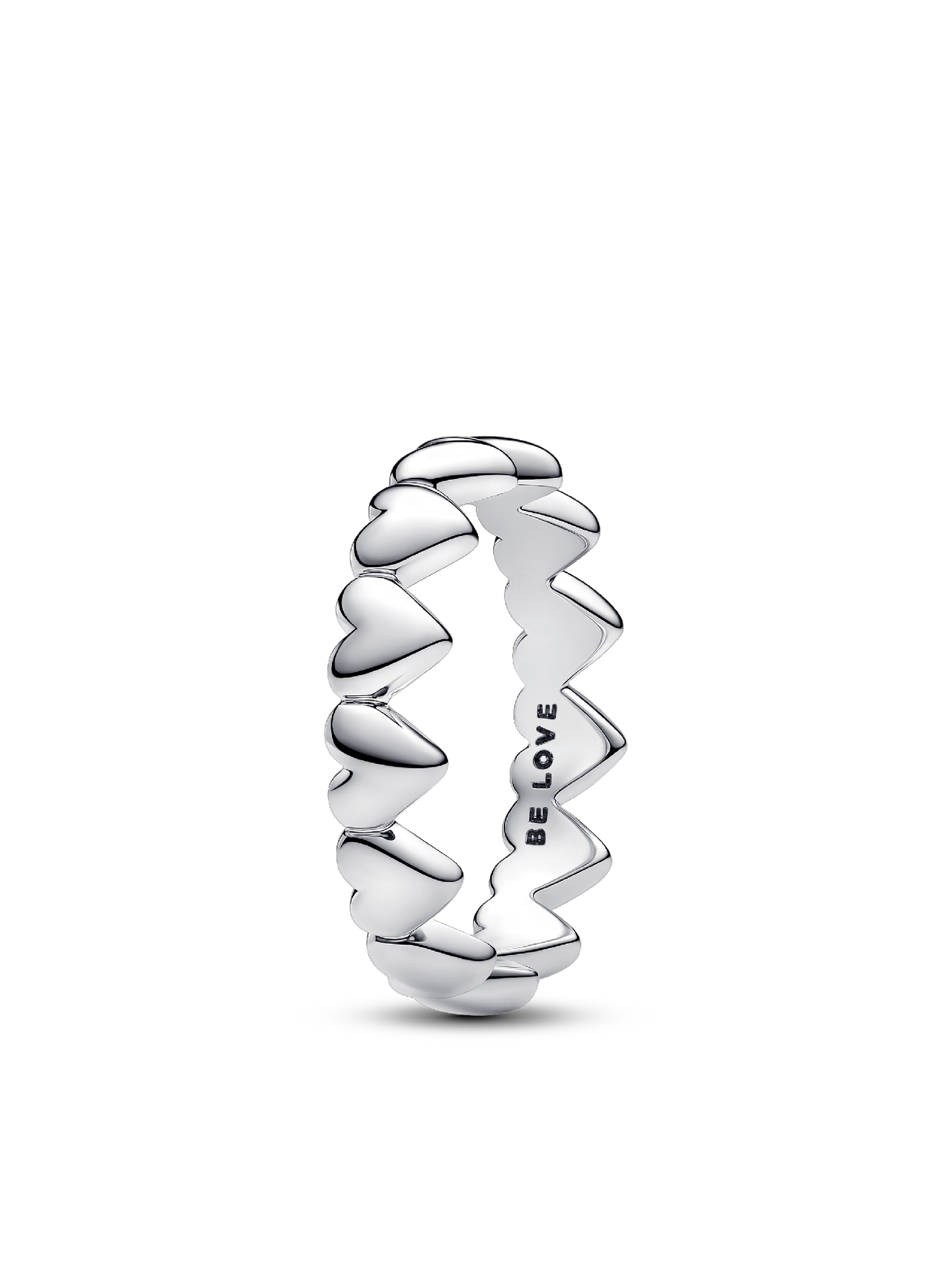 Женское кольцо Pandora Row of Hearts, Sterling silver, цвет: Серебро — фото 1
