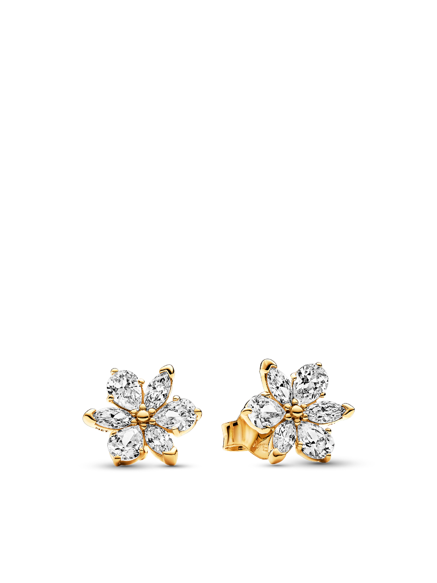 Женские серьги Pandora Sparkling Herbarium Cluster, Gold plated, цвет: Позолоченный