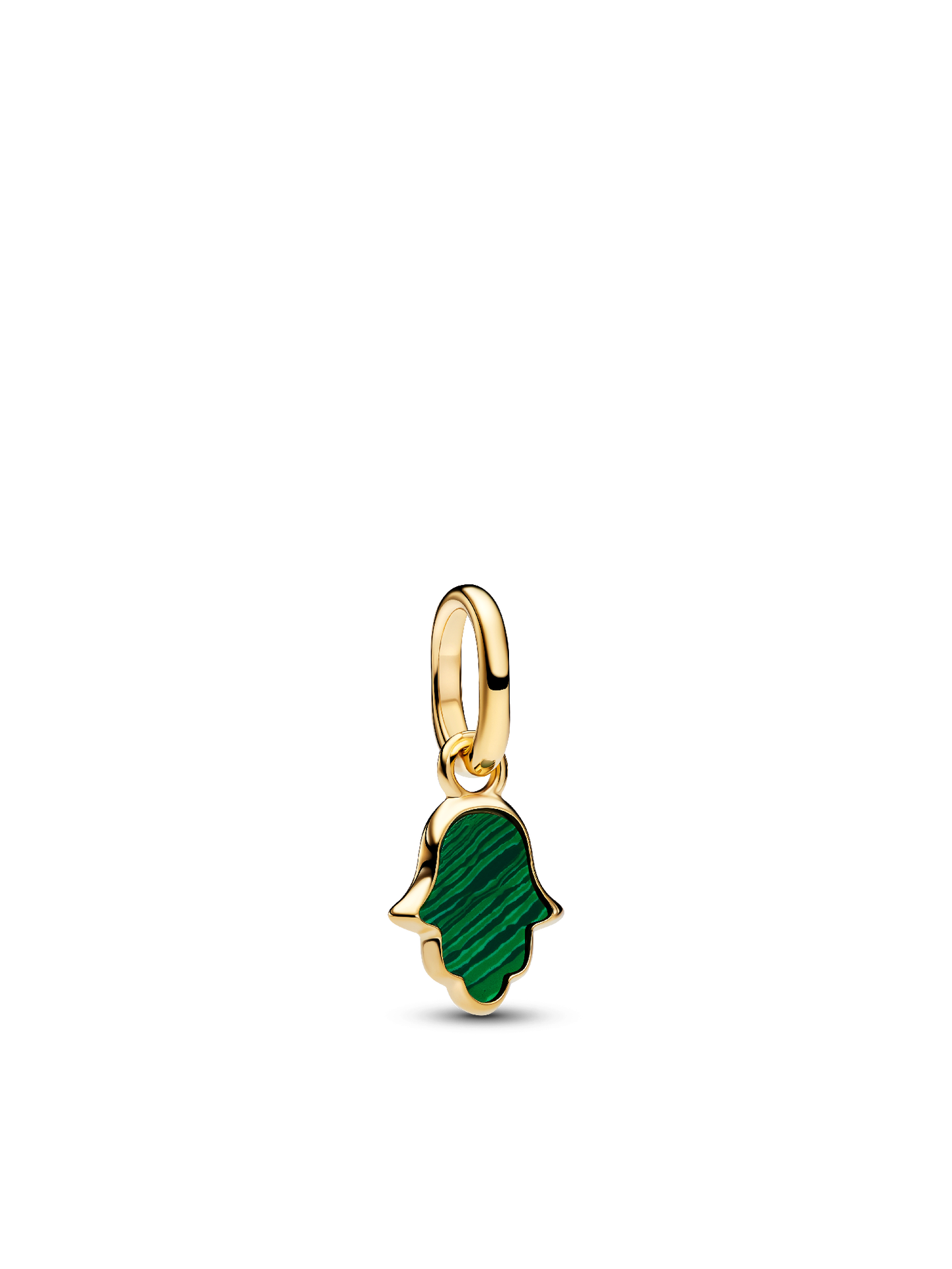Женский шарм Pandora Green Hamsa Hand Mini Dangle Charm, цвет: Позолоченный — фото 1