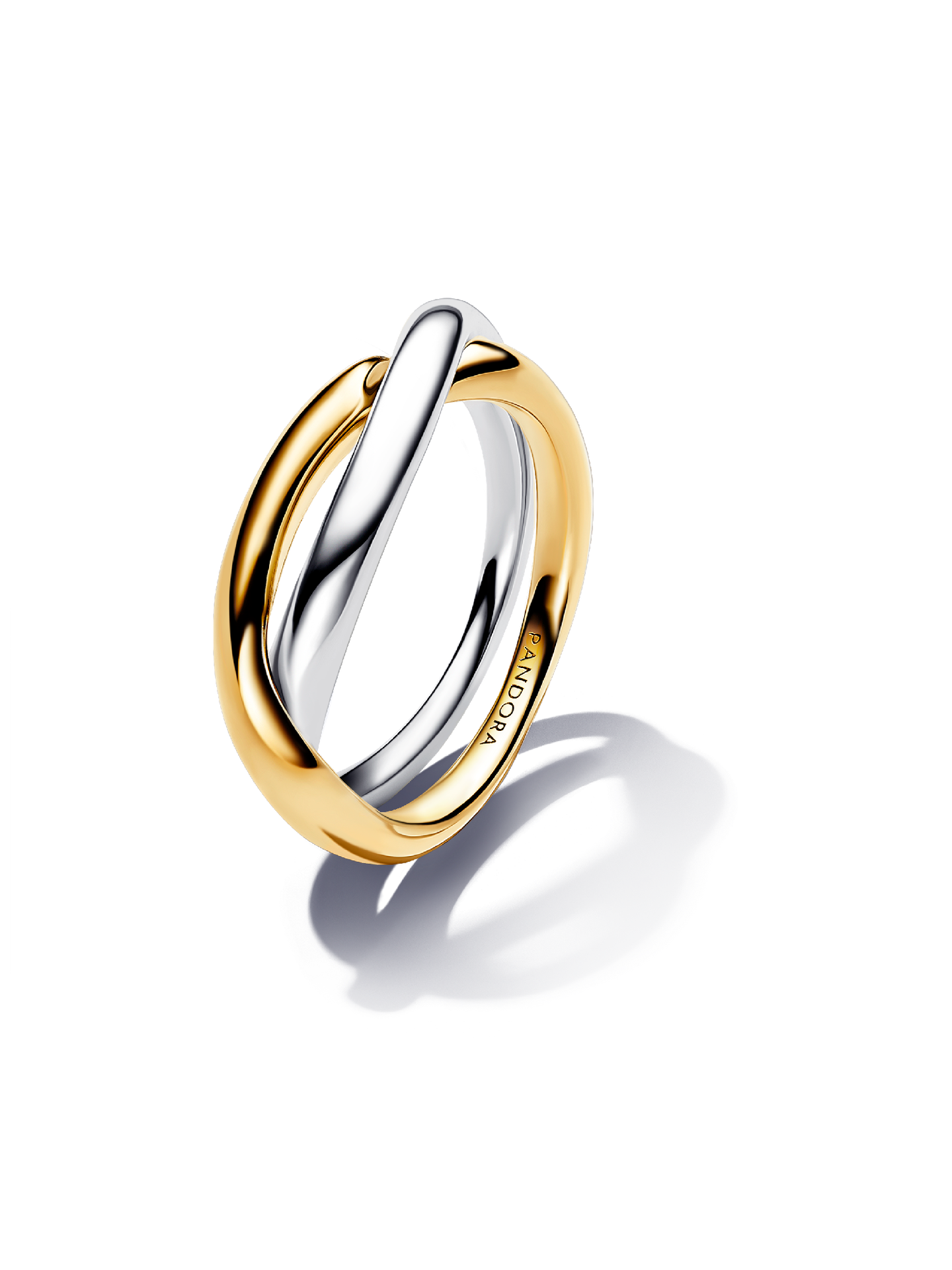 Женское кольцо Pandora Two-tone Entwined Bands, цвет: Двухцветный — фото 1
