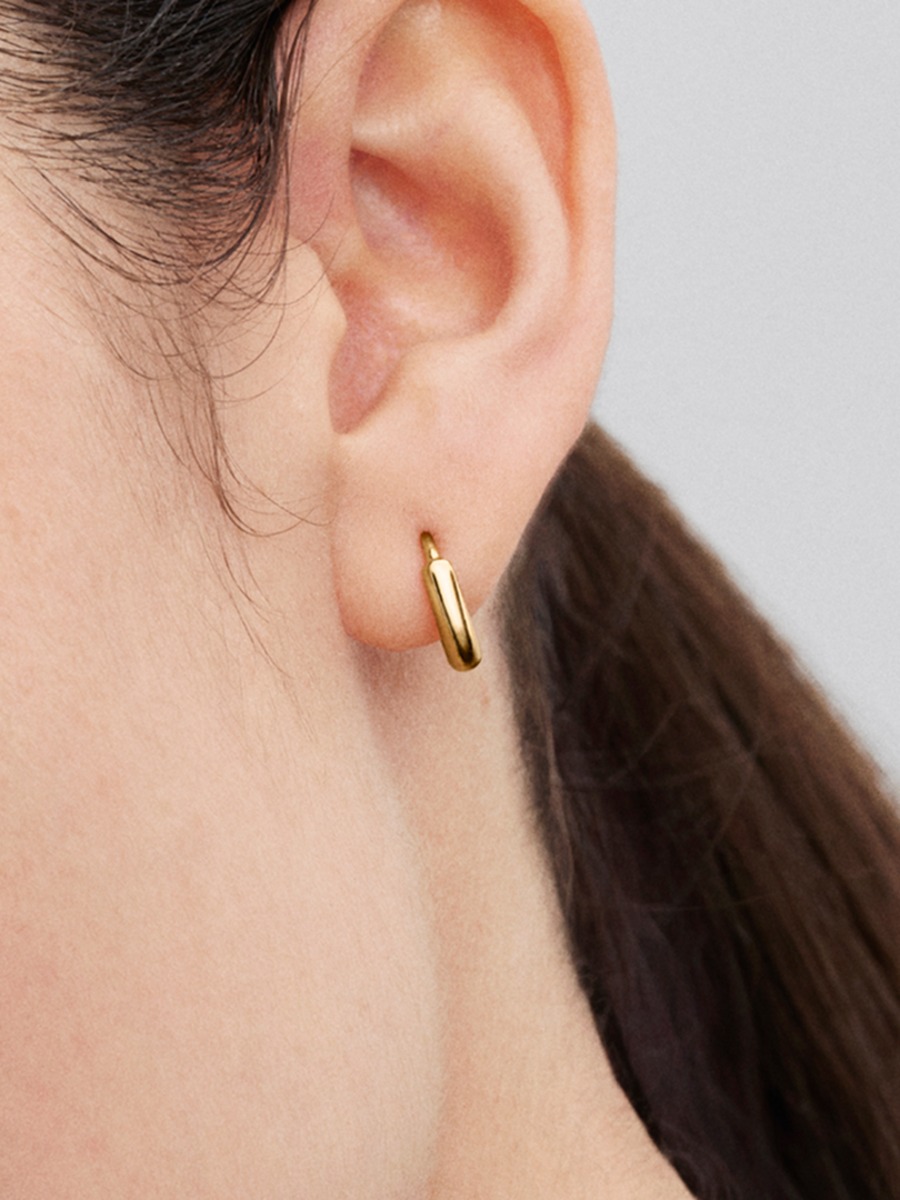 Round Huggie Hoop Earrings
