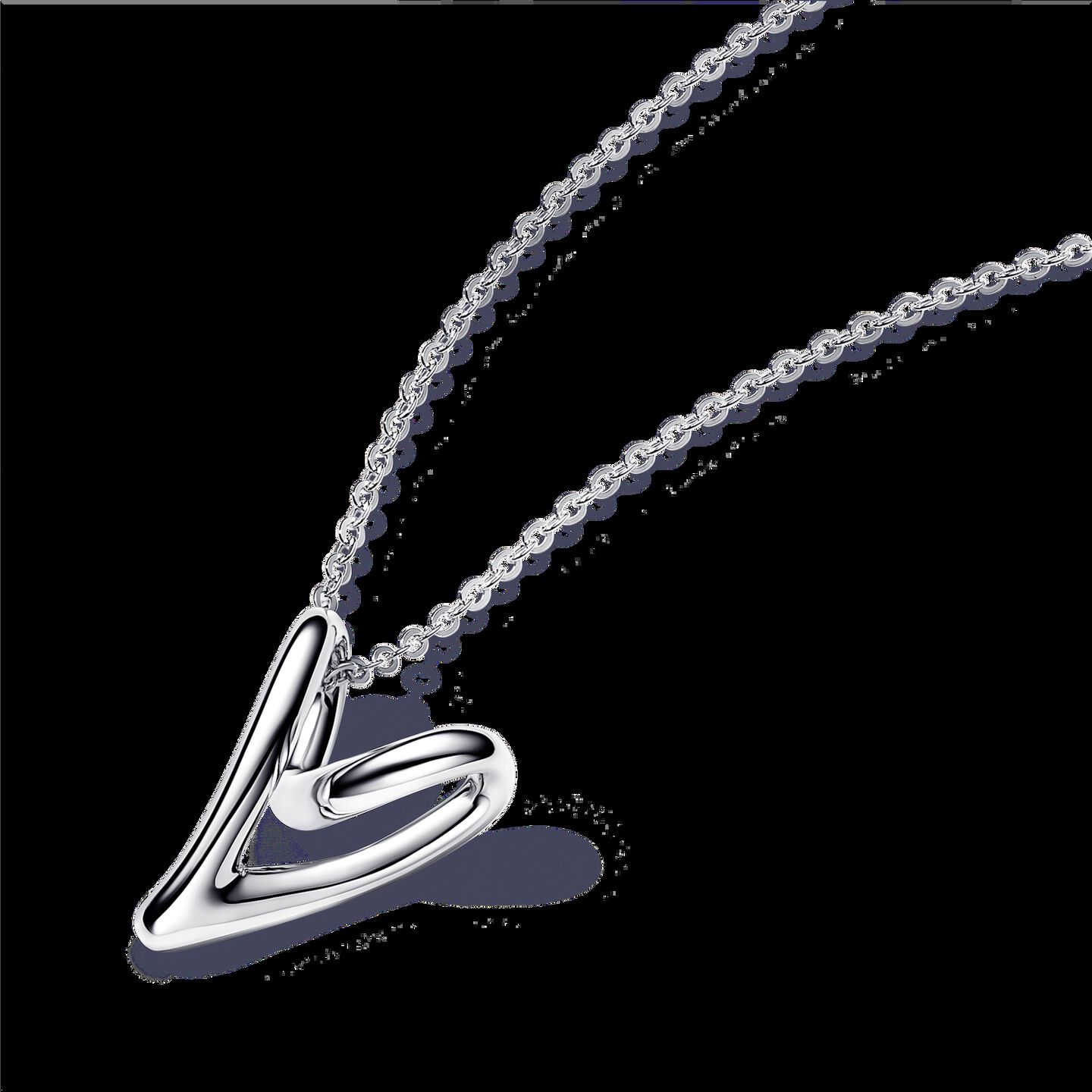 Женское колье Pandora Organically Shaped Heart Pendant, Sterling silver, цвет: Серебро — фото 2