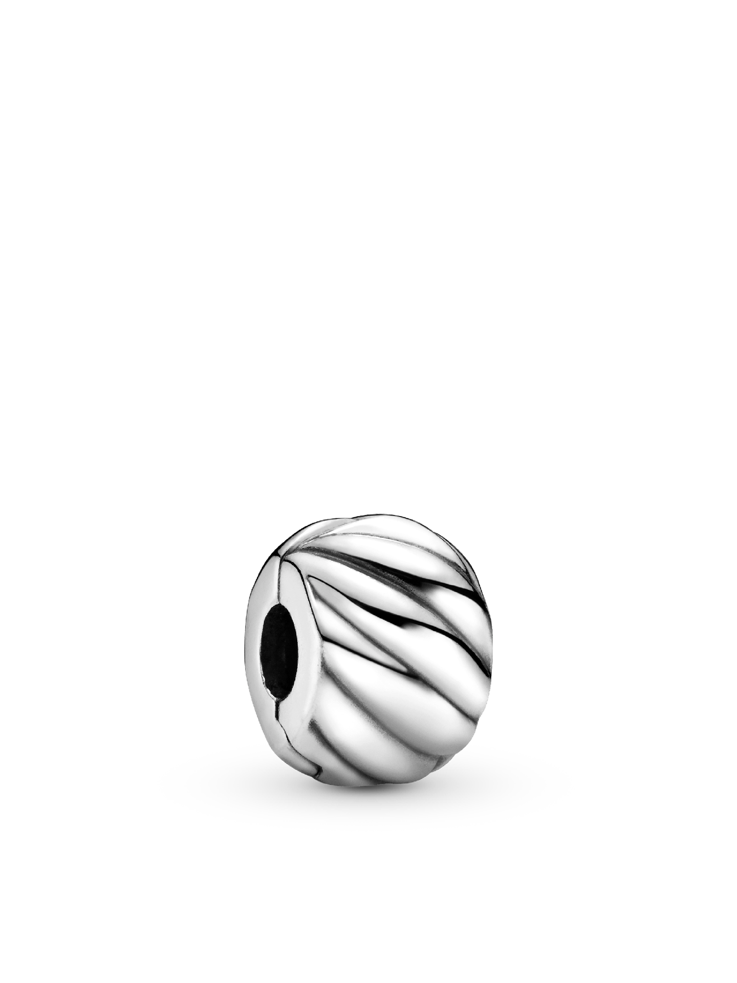 Женский шарм Pandora Polished Feathered Clip Charm, цвет: Серебро — фото 1