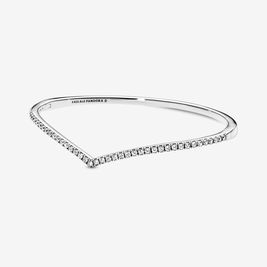 Shimmering Wish Bangle in Sterling Silver