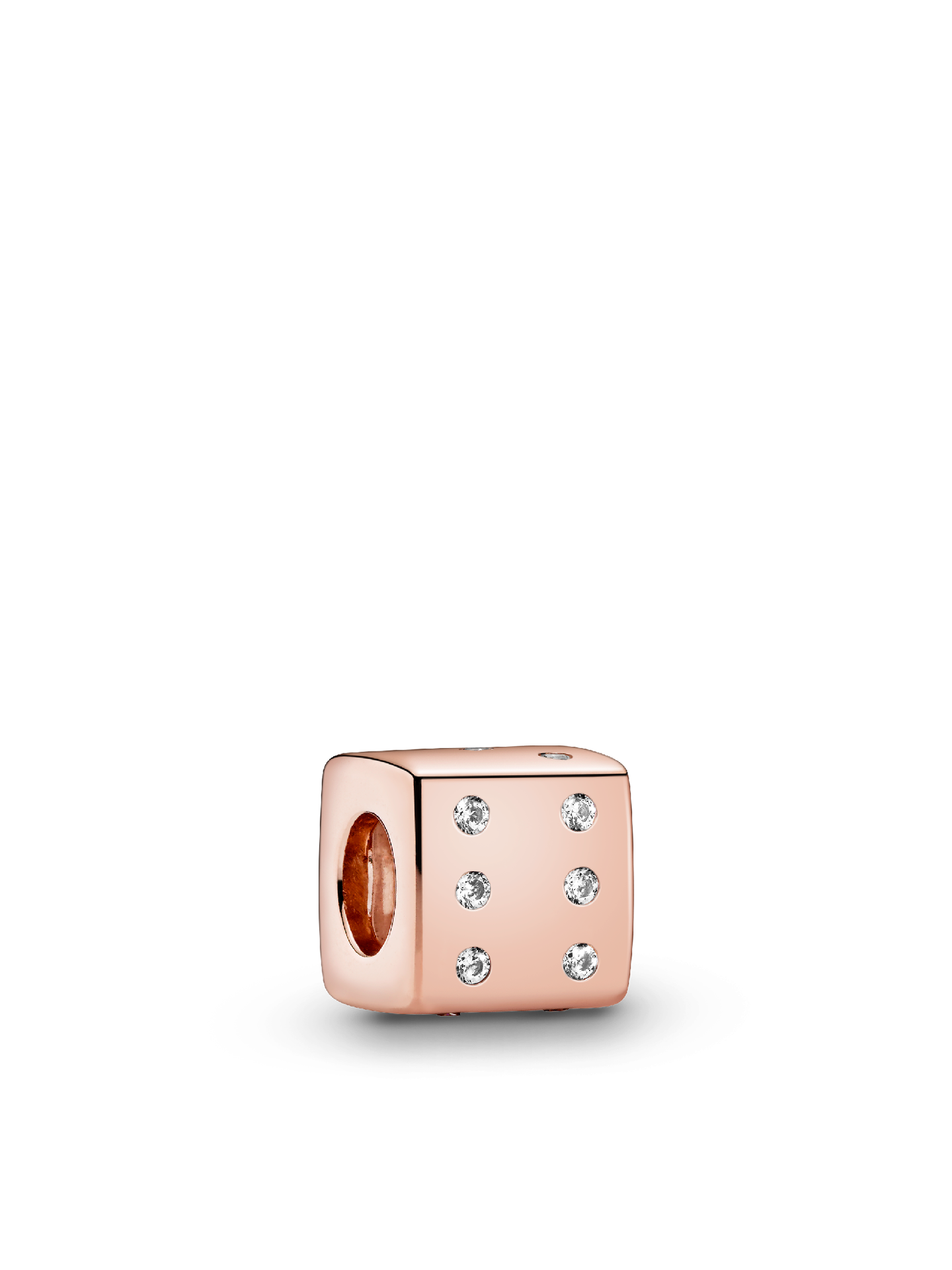 Женский шарм Pandora Sparkling Dice Charm, Rose gold plated, цвет: Покрытие розовым золотом — фото 1