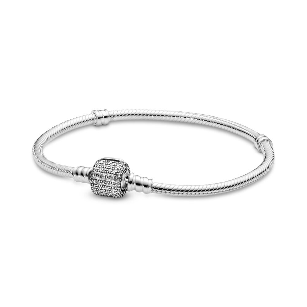 Pandora Moments Sparkling Pavé Clasp Snake Chain Bracelet