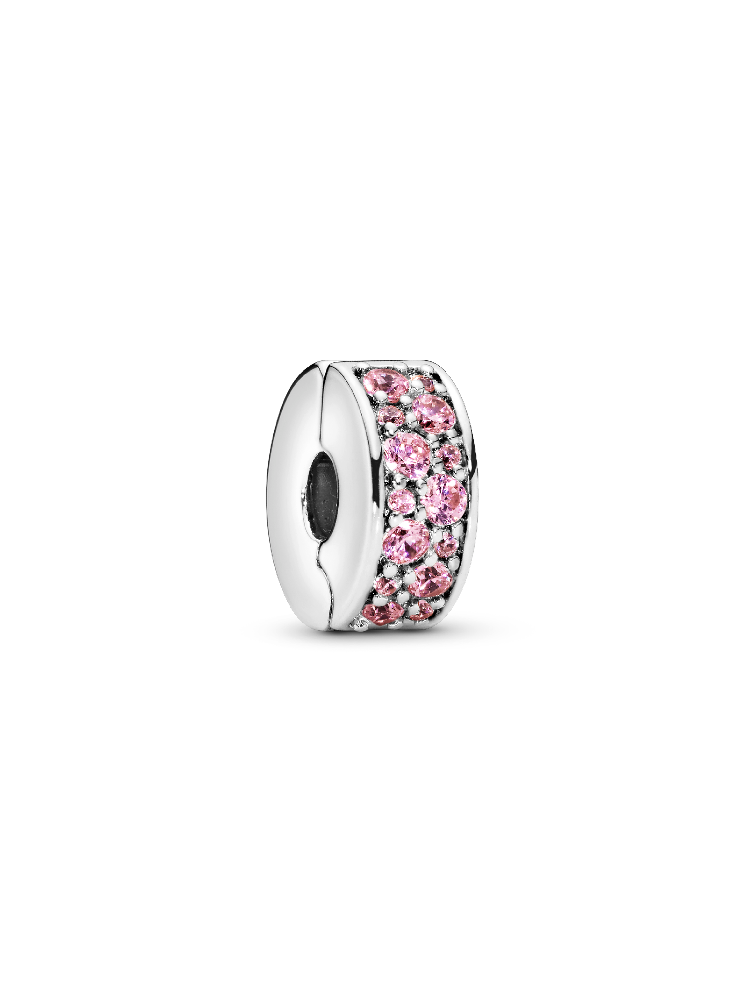 Pave Paw Pink Clip Charm For European Bracelets – 925 Sterling Silver With Zircon