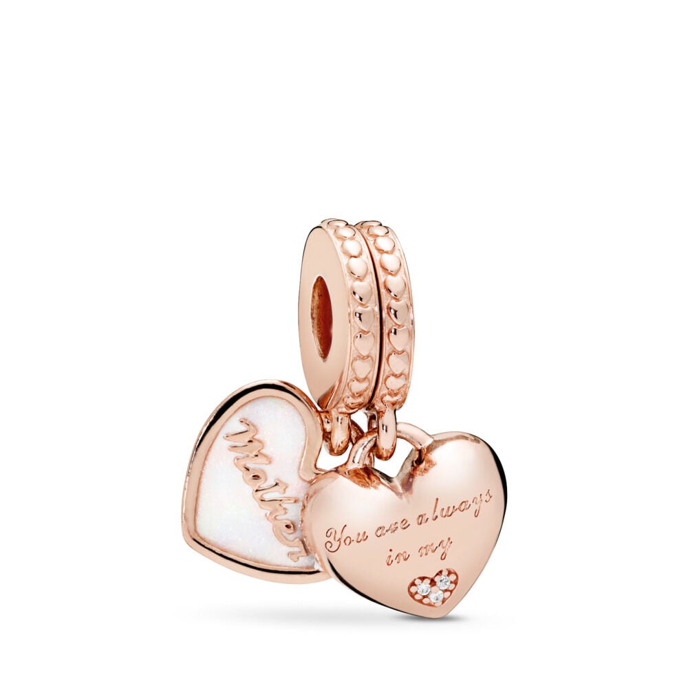 Mother \u0026 Daughter Hearts Dangle Charm 