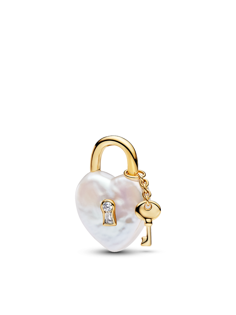 Baroque Pearl Padlock Charm Bracelet Set