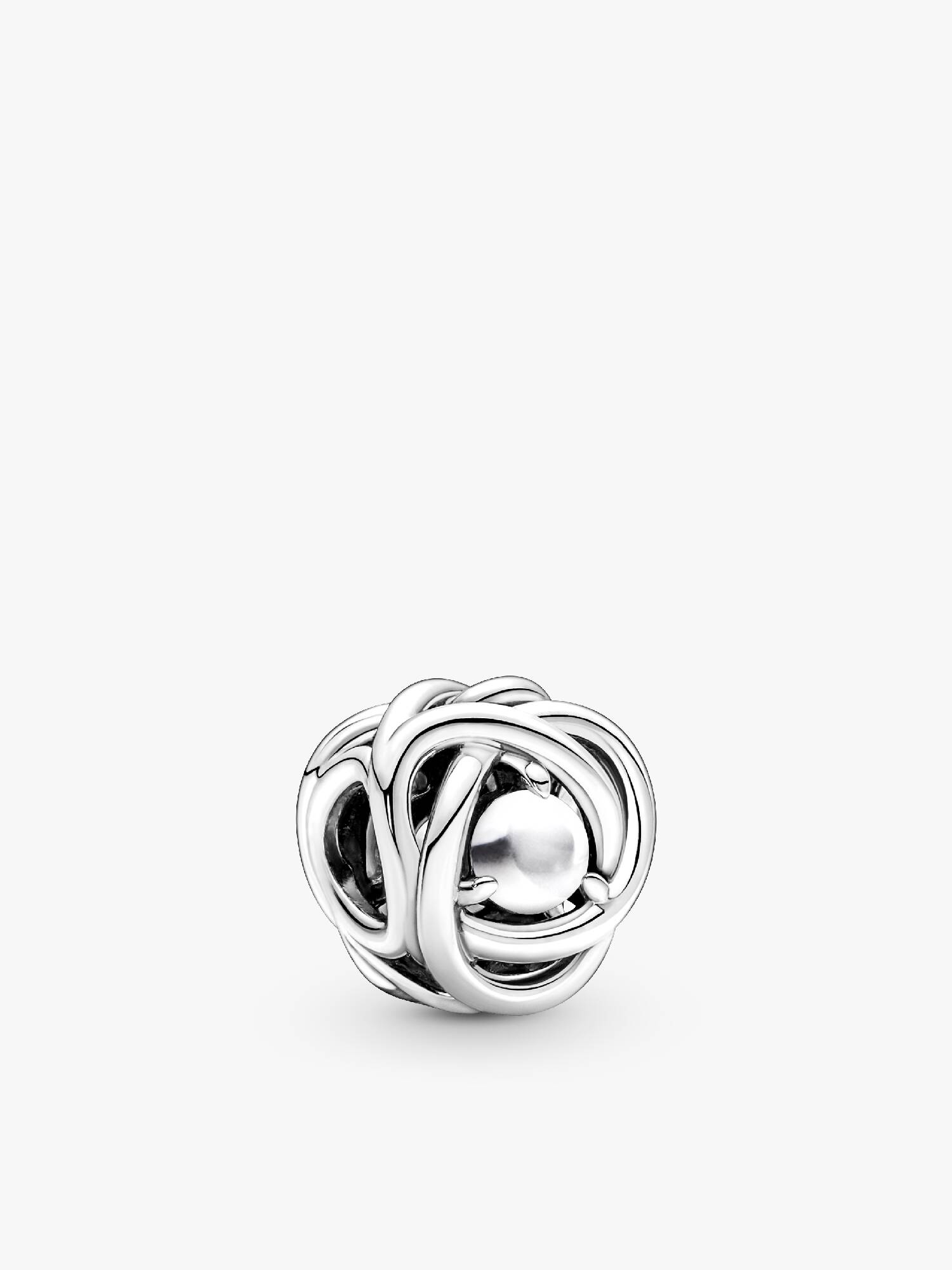 June White Mother of Pearl Eternity Circle Charm