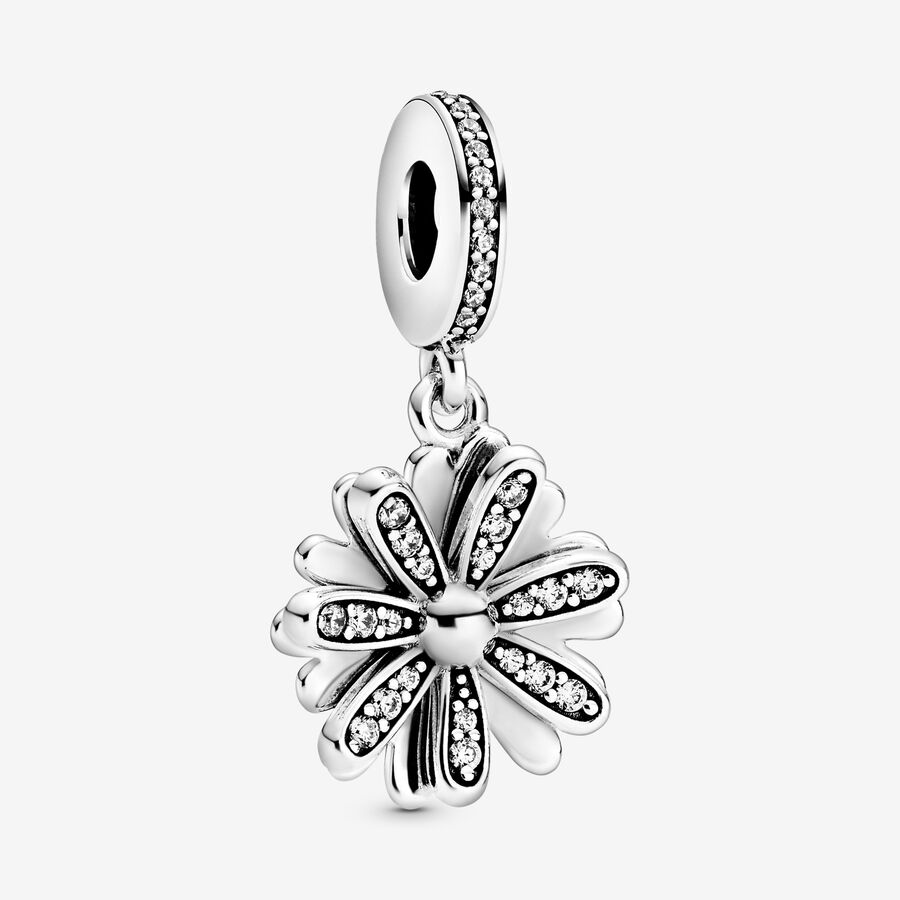 FINAL SALE - Sparkling Daisy Flower Dangle Charm image number 0