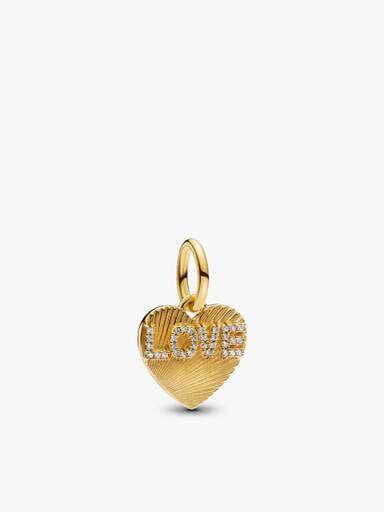BE LOVE Engravable Golden Love Heart Charm Bracelet Set