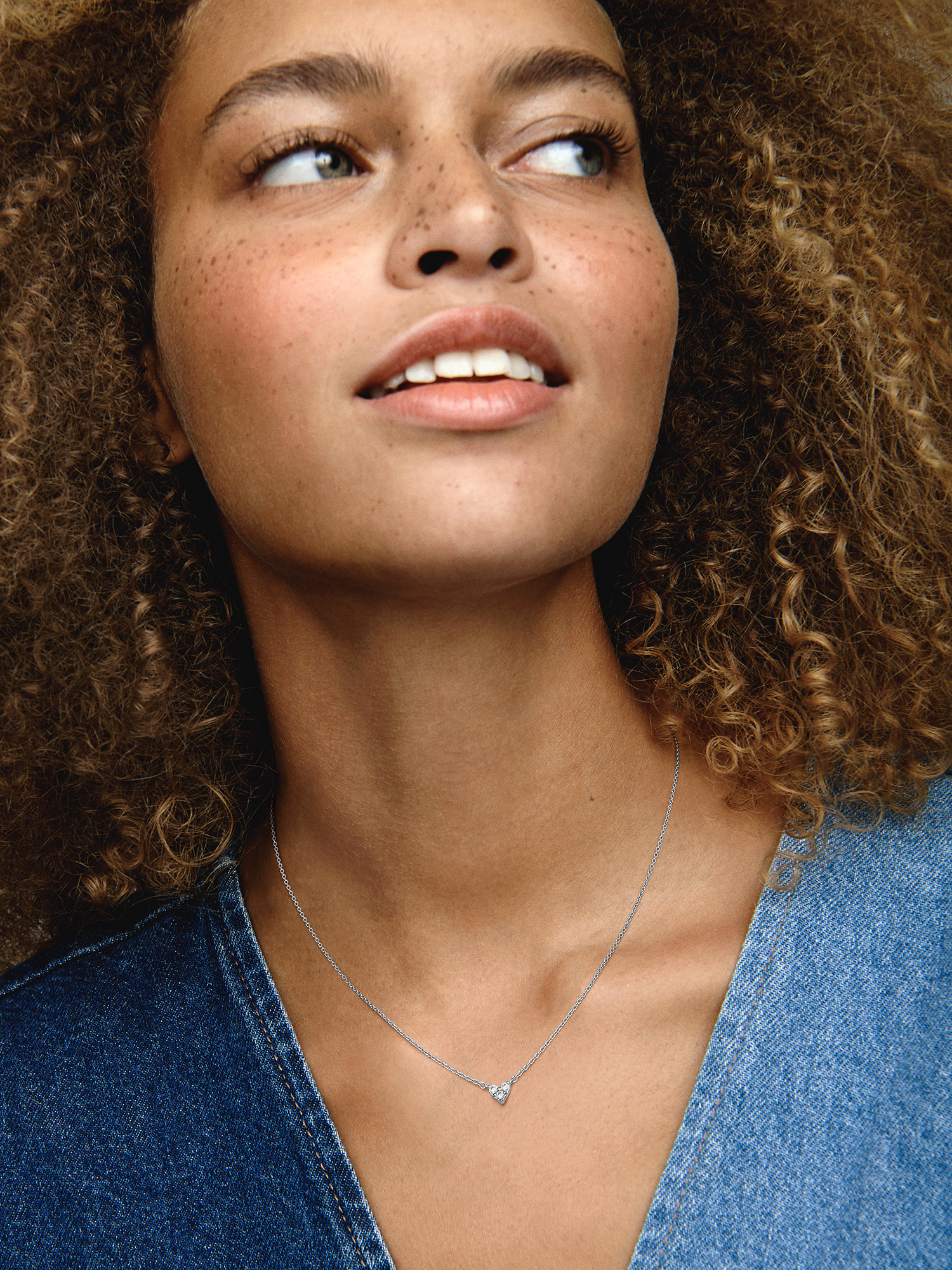 Triple Stone Heart Collier Necklace | Sterling silver | Pandora US