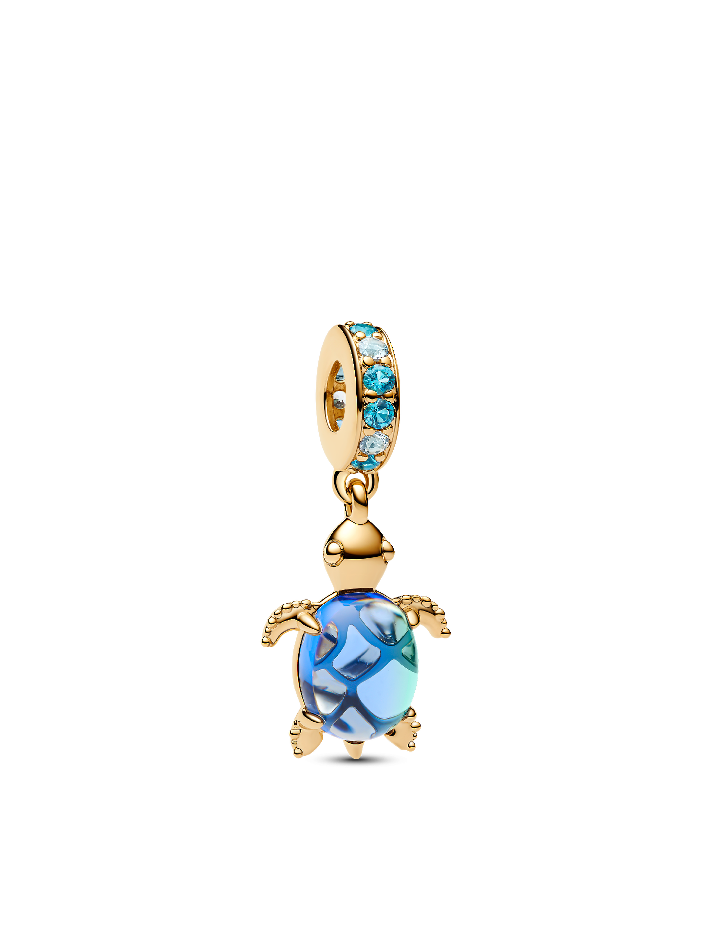 Женский шарм Pandora Sea Turtle Murano Glass Dangle Charm, цвет: Позолоченный — фото 1