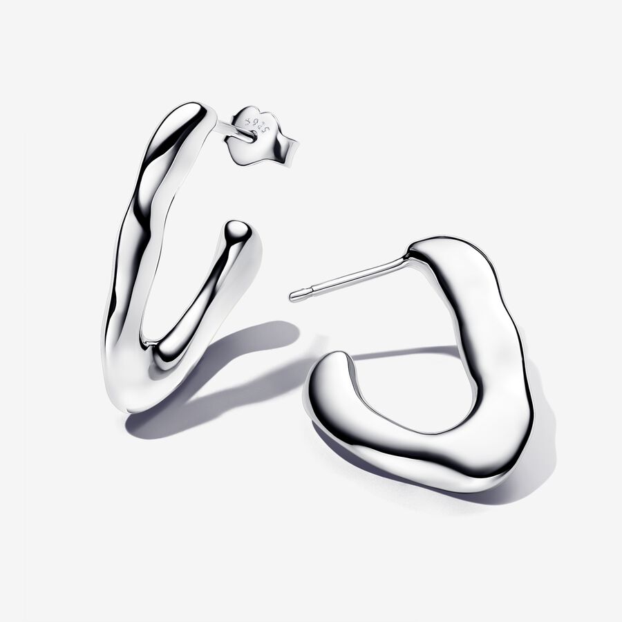 Organically V-shaped Open Hoop Earrings image number 0