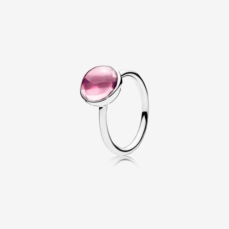 FINAL SALE - Poetic Droplet Ring, Pink CZ image number 0