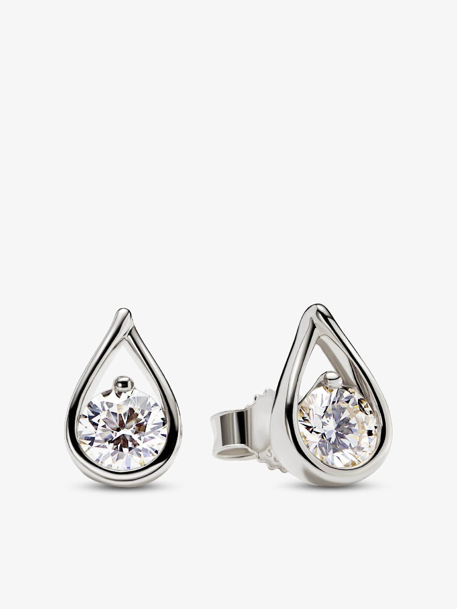FINAL SALE - Pandora Infinite 14K White Gold Lab-grown Diamond Earrings