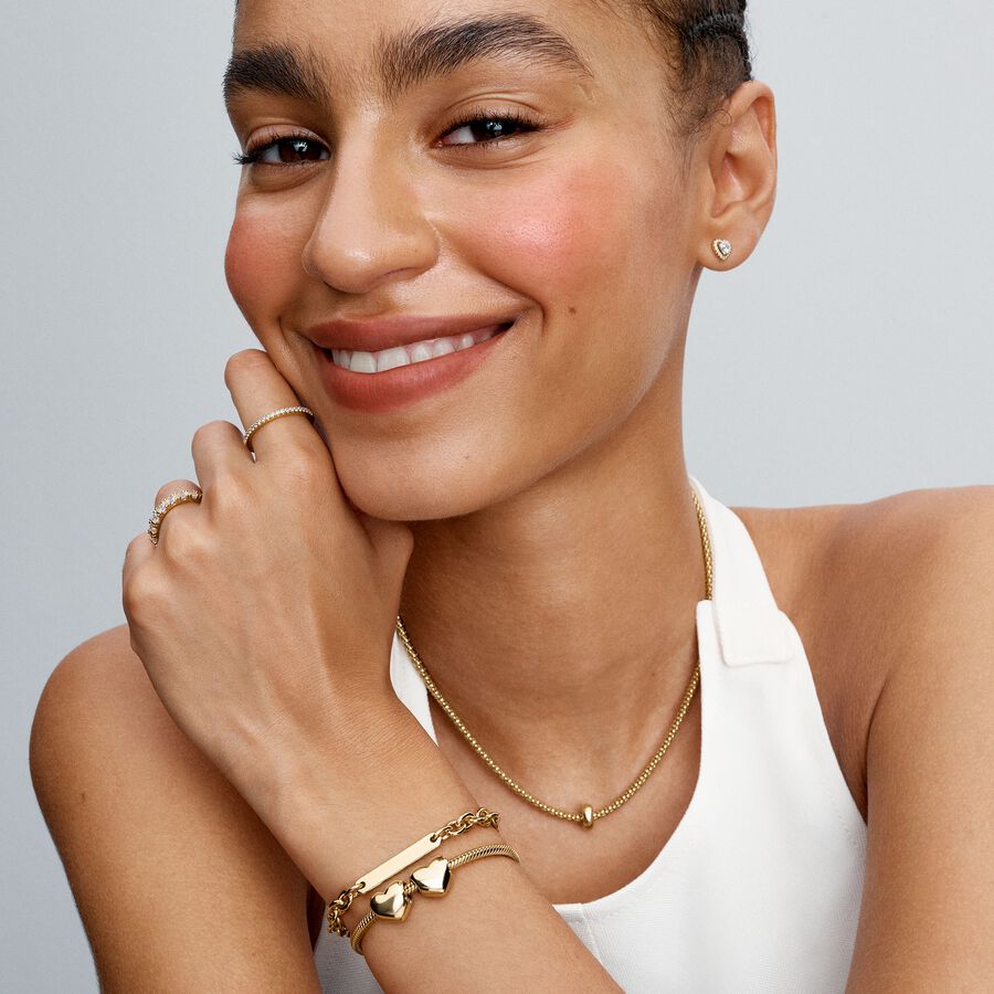 Funky Rings Pandora Sparkling Band Ring | Gold plated | Pandora US