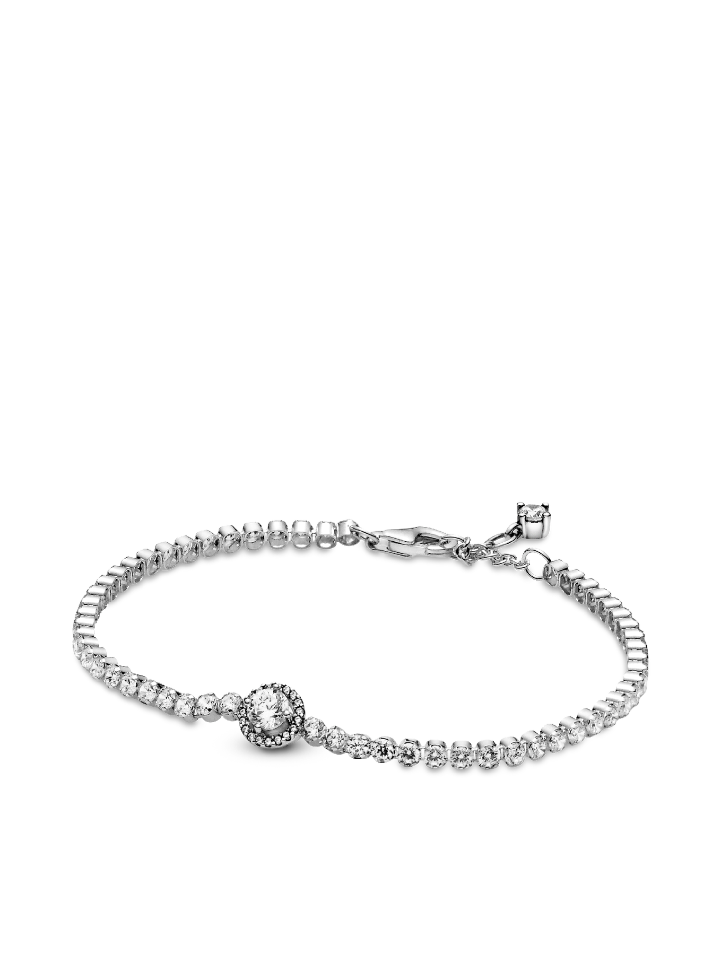 Женский браслет Pandora Sparkling Halo Tennis, Sterling silver, цвет: Серебро — фото 1