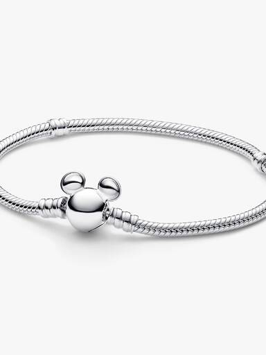 Disney Mickey Mouse Clasp Moments Snake Chain Bracelet
